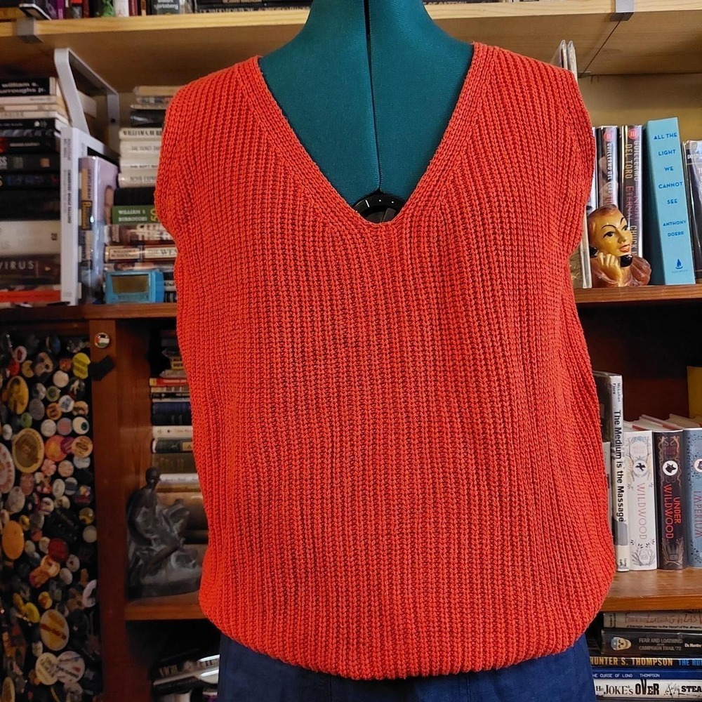 Vintage‎ red vneck sweater vest.